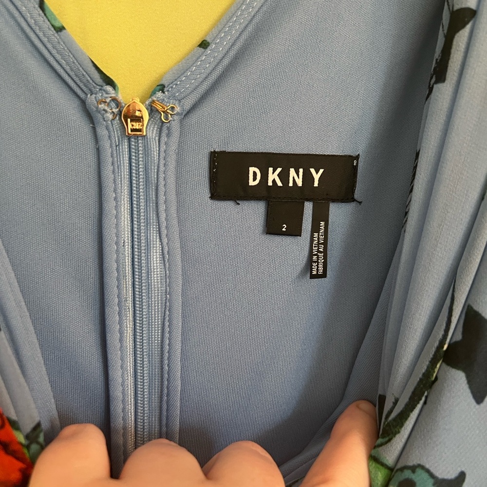 DKNY Blue Floral cottage core Maxi Dress - Picture 9 of 14